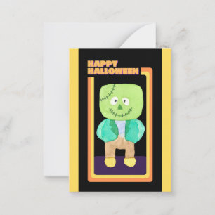 Carte De Correspondance Enfants mignons Halloween Monstre de Frankenstein