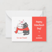 Carte De Correspondance Enfants mignons pour toujours amis Chat Valentines (Devant)