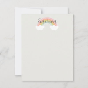 Carte De Correspondance Enfants Nuage Arc-en-Ciel