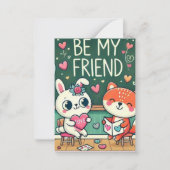 Carte De Correspondance Enfants Soyez Mon Ami Valentines Day (Devant)
