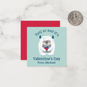Carte De Correspondance Enfants Valentine Yeti (Devant/Arrière en situation)