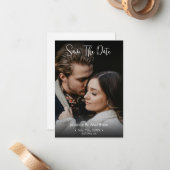 Carte De Correspondance Enregistrer La Date, Noms Photo & Info (Devant/Arrière en situation)