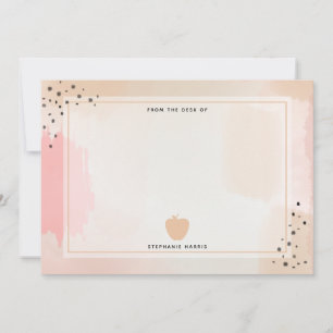 Carte De Correspondance Enseignant Abstrait de la pomme rose