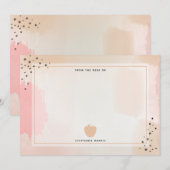 Carte De Correspondance Enseignant Abstrait de la pomme rose (Devant / Derrière)