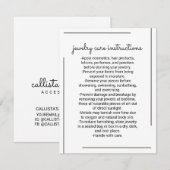 Carte De Correspondance Enseignement de bijouterie en noir blanc (Devant / Derrière)