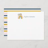 Carte De Correspondance Ensemble de papeterie Arc-en-ciel de paresseux (Devant / Derrière)