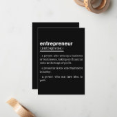 Carte De Correspondance Entrepreneur Définition Amusant Propriétaire d'ent (Devant/Arrière en situation)