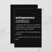 Carte De Correspondance Entrepreneur Définition Amusant Propriétaire d'ent (Devant / Derrière)