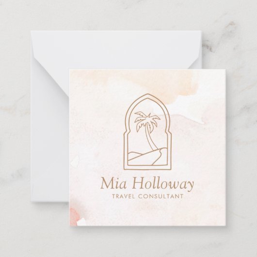 Carte De Correspondance Entreprise Boho Minimale Palm Tree (Devant)