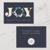 Carte De Correspondance Entreprise botanique Joie couronne de Noël (Devant / Derrière)