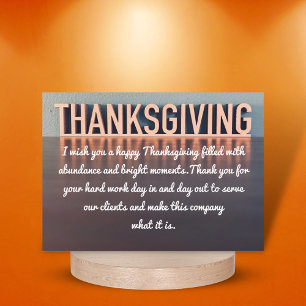 Carte De Correspondance entreprise de thanksgiving merci moderne