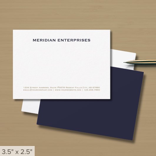 Carte De Correspondance Entreprise Typographique Classique