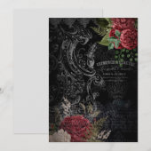 Carte De Correspondance Ephémère Rose française victorienne foncée (Devant / Derrière)