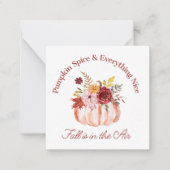 Carte De Correspondance Épice citrouille & tout beau, action de grâce mign (Devant)