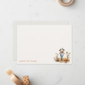 Carte De Correspondance Épouvantail de citrouille chic d'automne récolte a (Devant/Arrière en situation)