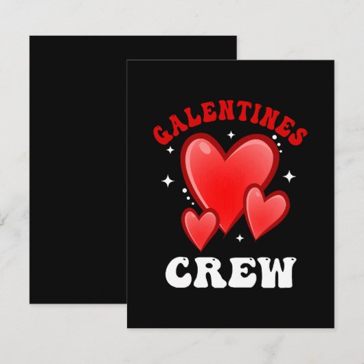 Carte De Correspondance Équipe Galentines Cœur (Devant / Derrière)