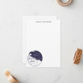 Carte De Correspondance Esquisse de fille spatiale de rêve céleste personn (Devant/Arrière en situation)