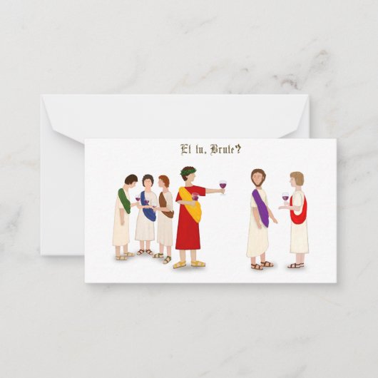 Carte De Correspondance Et Tu Brute ? Julius César à une fête (Devant)
