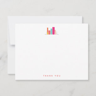 Carte De Correspondance Étagère moderne en corail et rose, merci