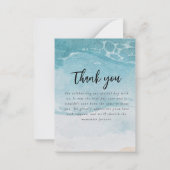 Carte De Correspondance Eté Blue Beach Mariage Merci (Dos)