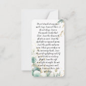 Carte De Correspondance Eternal Light – Customizable Memorial Prayer Card  (Dos)