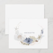 Carte De Correspondance Ethéal Côtier Corail Coquillage Cosal Couple (Devant / Derrière)