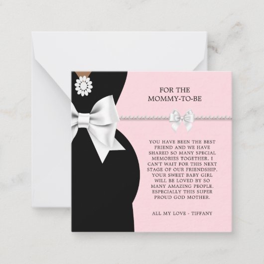 Carte De Correspondance Étiquette Cadeau Élégante Ethnique Rose Thème Tiff (Devant)