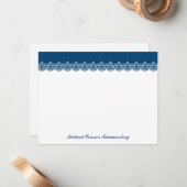 Carte De Correspondance Étoile de David Bleu Merci (Devant/Arrière en situation)