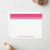 Carte De Correspondance Étoile de David Merci rose (Devant/Arrière en situation)