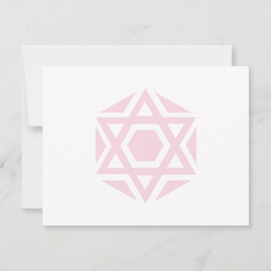Carte De Correspondance Étoile de David Merci rose (Dos)