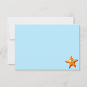 Carte De Correspondance Étoile de mer de dessin animé mignon Ocean Bleu pe