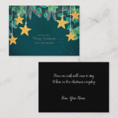 Carte De Correspondance Étoile Jaune Et Feuille (Devant / Derrière)