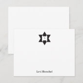 Carte De Correspondance Etoile juive de David Bar Mitzvah Merci (Devant / Derrière)
