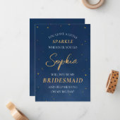 Carte De Correspondance Étoiles célestes Élégante Proposition de servante (Devant/Arrière en situation)