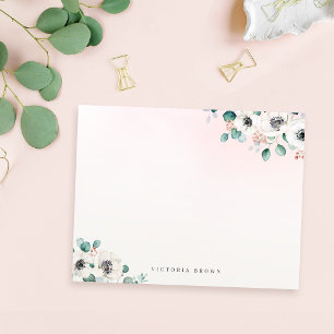 Carte De Correspondance Eucalyptus Anemone Floral Stationery personnalisée