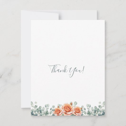 Carte De Correspondance Eucalyptus et Merci Rose simple et élégant (Devant)