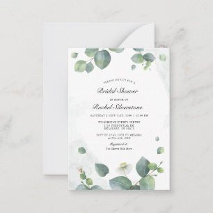 Carte De Correspondance Eucalyptus Fête des mariées aquarelle verte
