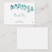 Carte De Correspondance Eucalyptus feuille écriture chic moderne merci (Devant / Derrière)