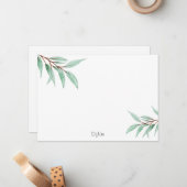 Carte De Correspondance Eucalyptus Feuilles (Devant/Arrière en situation)