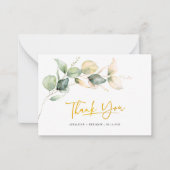 Carte De Correspondance Eucalyptus Hand-Lettered Wedding Thank You Mini (Devant)