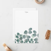 Carte De Correspondance Eucalyptus Moderne (Devant/Arrière en situation)