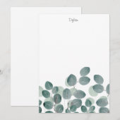 Carte De Correspondance Eucalyptus Moderne (Devant / Derrière)