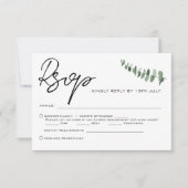 Carte De Correspondance Eucalyptus QR Code Mariage RSVP (Devant)