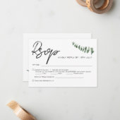 Carte De Correspondance Eucalyptus QR Code Mariage RSVP (Devant/Arrière en situation)
