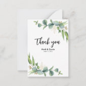 Carte De Correspondance Eucalyptus Rustic Greenery Mariage Merci (Devant)