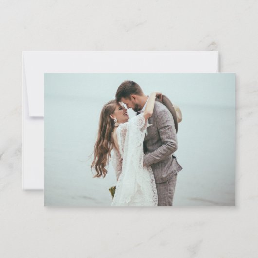 Carte De Correspondance Eucalyptus Sage Photo Noms Mariage Merci (Dos)