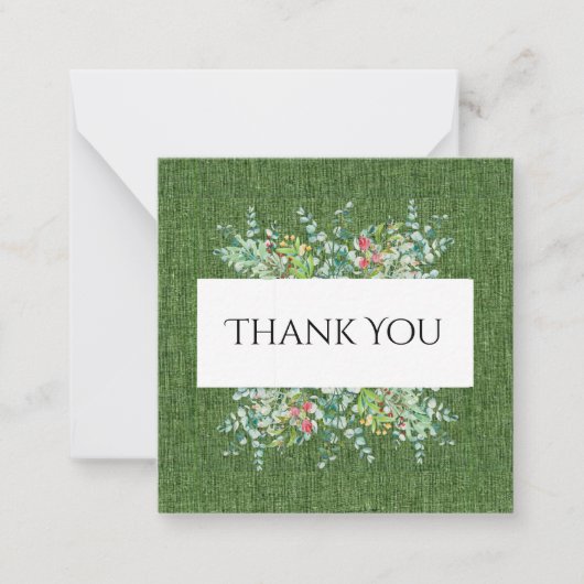 Carte De Correspondance Eucalyptus verdure Anniversaire Merci (Devant)