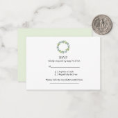 Carte De Correspondance Eucalyptus Wreath Wedding RSVP  (Devant/Arrière en situation)