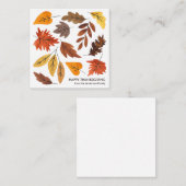 Carte De Correspondance Événements de feuilles d'automne de Thanksgiving (Devant / Derrière)