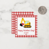 Carte De Correspondance Excavateur Valentine's Day Note (Devant/Arrière en situation)